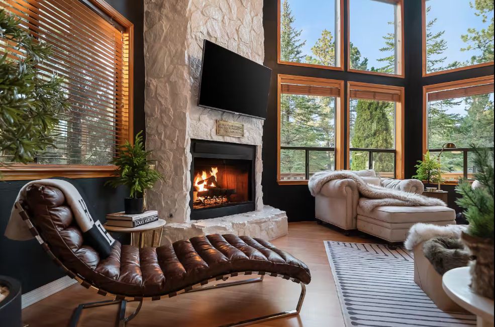 Fireplace corner at Twin Pines